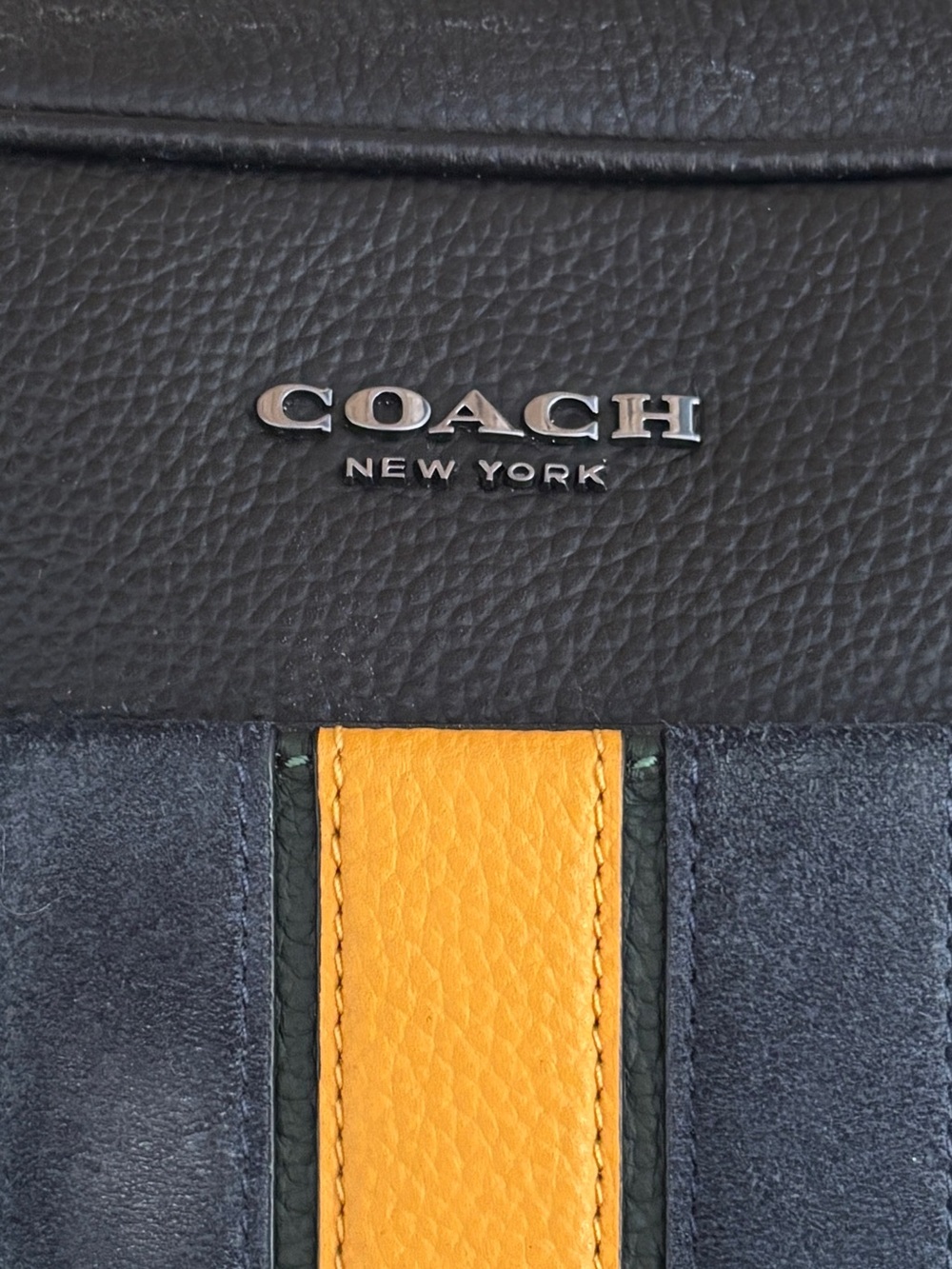 COACH Hudson Crossbody 21 Varsity Stripe Leather Messenger Bag - Picture 3 of 16